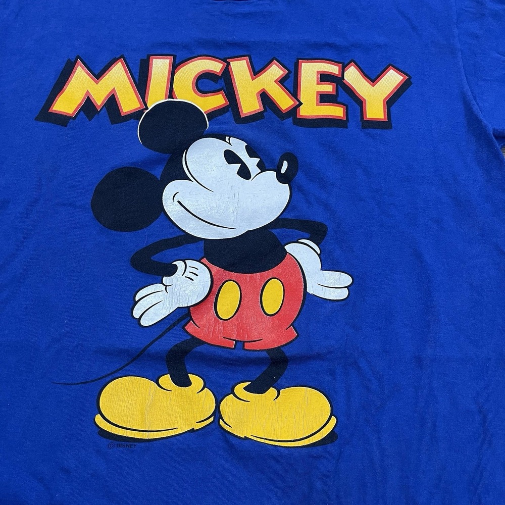 Disney Vintage Size Large Mickey Mouse Classic Velva Sheen Graphic T-Shirt USA - Picture 3 of 7